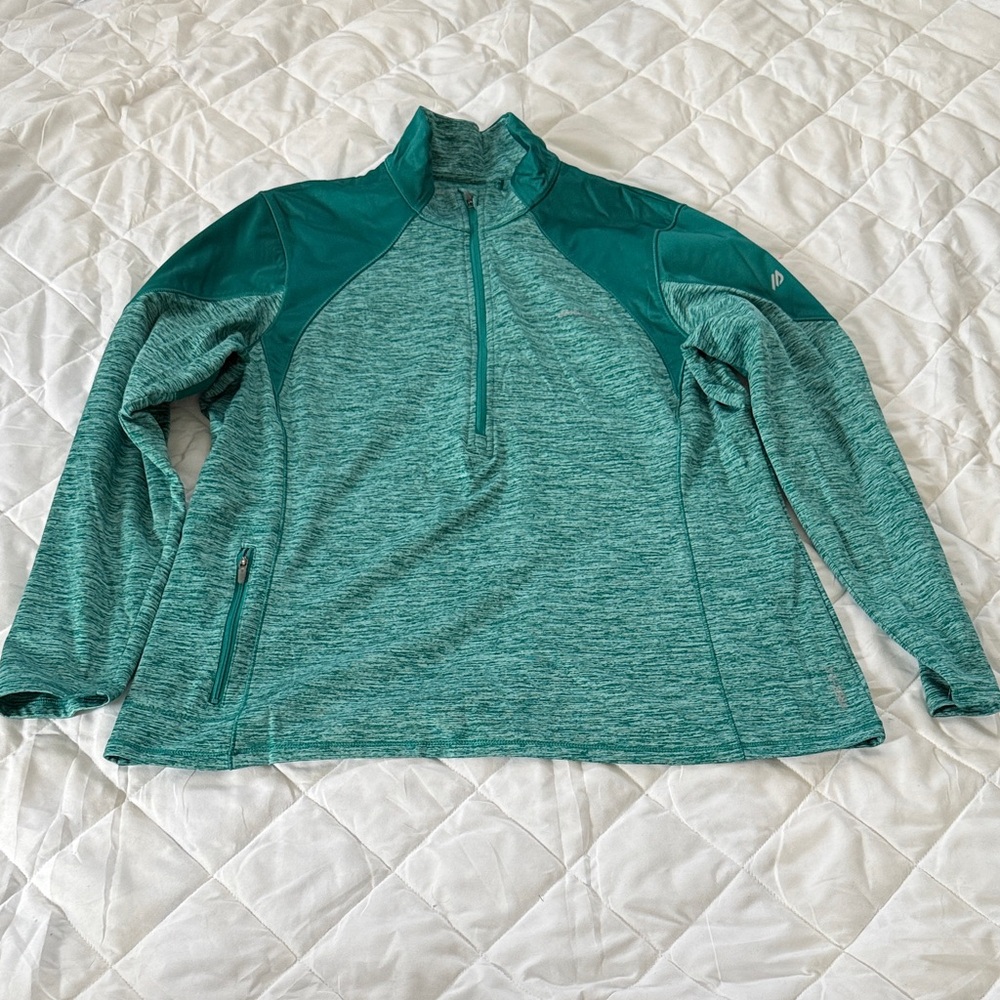 Eddie Bauer Teal Quarter-Zip Pullover
